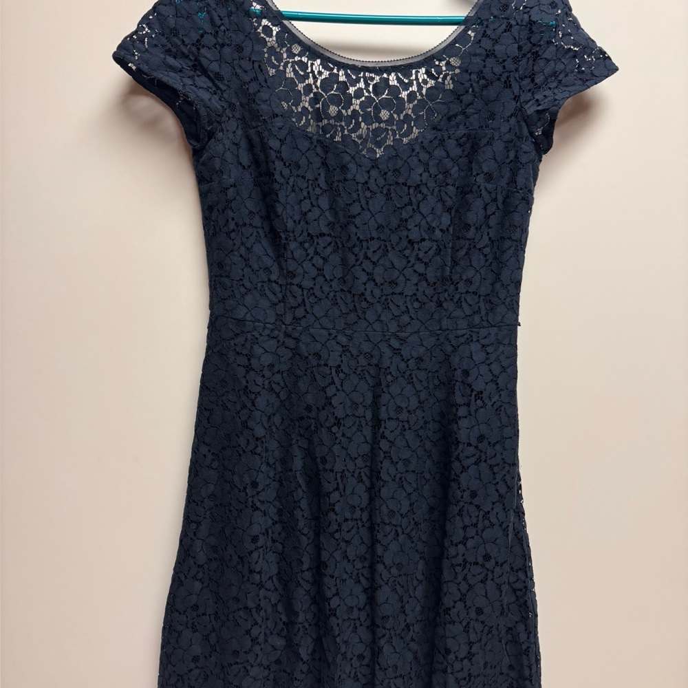 White House Black Market Navy Lace‎ Mini Dress